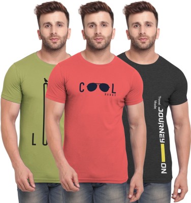 Bullmer Printed Men Round Neck Multicolor T-Shirt