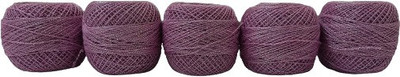 Quickcollection Thread Embroidery Red Rose Crochet Yarn Ball Stitching Purple Metallic Thread(90 m Pack of5)