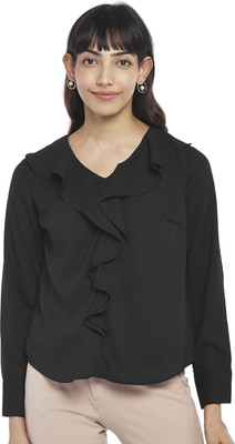 Annabelle by Pantaloons Formal Solid Women Black Top