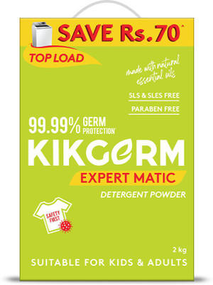 Kikgerm Matic Top Load 2kg + SAVE Rs.70 Detergent Powder (Lemony Freshness)(2 kg)