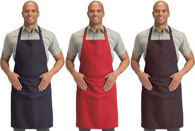 Blackpoll Polyester Home Use Apron - Free Size(Brown, Red, Grey, Pack of 3)