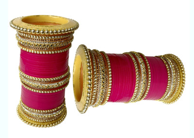 oms Plastic Zircon Bangle Set(Pack of 68)