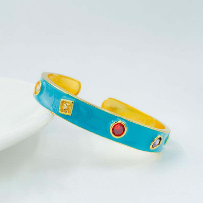 ZIVOM Copper Crystal Gold-plated Kada