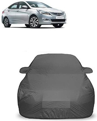 Anlopeproducts Car Cover For Hyundai Fluidic Verna (With Mirror Pockets)(Grey)