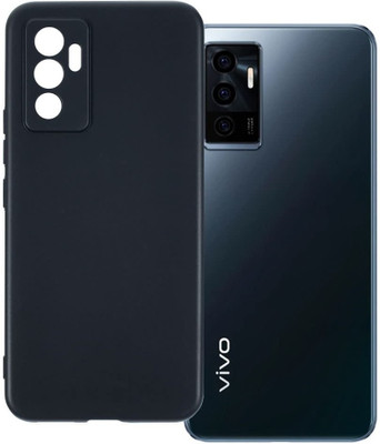 S-Gripline Back Cover for Vivo Y75 4G(Black, Silicon, Pack of: 1)