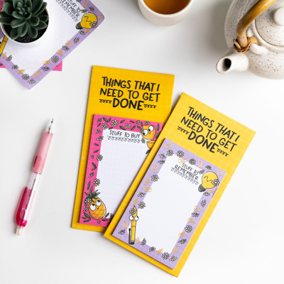 doodleholic Things To Do Memopad Combo(Magnetic) A6 Memo Pad Unruled 40 Pages(Yellow, Pack of 2)