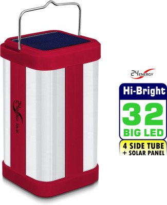 24 ENERGY 4 Tube 360 Degree Extra Bright withÂ Solar Charging Rechargeable 4 hrs Lantern Emergency Light(Maroon)