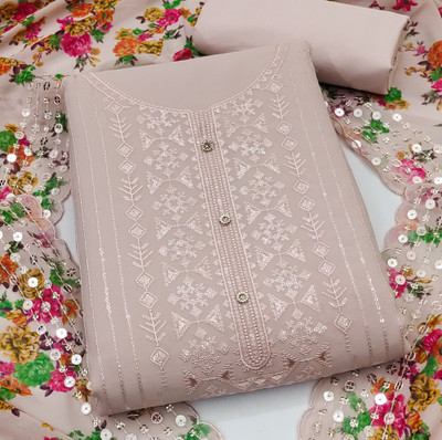 INITHI Georgette Embroidered Salwar Suit Material
