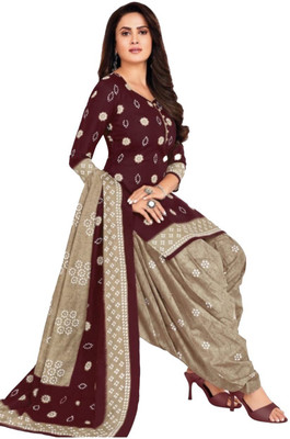 RENSILAFAB Crepe Printed Kurta & Patiyala Material