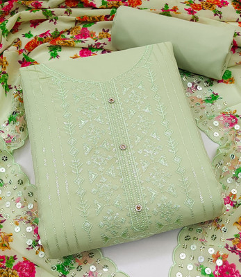 Aumki Georgette Embroidered Salwar Suit Material