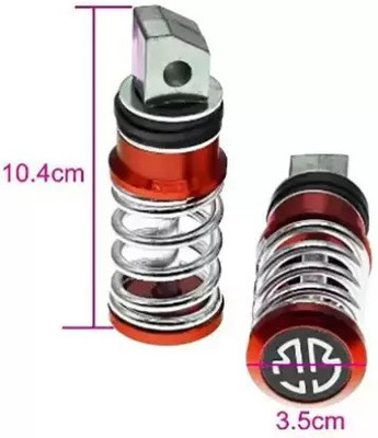 Giinix Metal Spring-Coil Style Pedals Foot Rest For Aprilia 150 Foot Rest Foot Rest(Red, Silver)