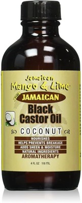 Jamaican Mango & Lime Black Castor Oil, Coconut, 4 Ounce Hair Oil(118 ml)