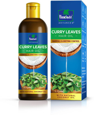 Parachute Advansed Curry Leaves Hair Oil for Hair Fall and Greying Control with Natural Coconut Oil Hair Oil (200 ml)