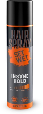 SET WET Hair Spray for Men Insane Hold, Quick Hair Setting & Ultra Long Lasting Hair Spray(200 ml)