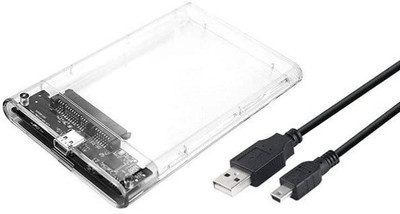 LipiWorld 2.5 inch Transparent USB 2.0 External Hard Drive Enclosure Sata Ssd Case 2.5 inch Shock Resistant Serial Port Sata Ssd Hard Drive Case(For 2.5 inch Transparent USB 2.0 External Hard Drive Enclosure, Transparent)
