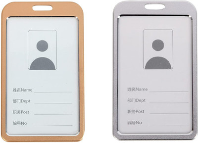 I CARDE Aluminum ID Badge Holder(Pack of 2)