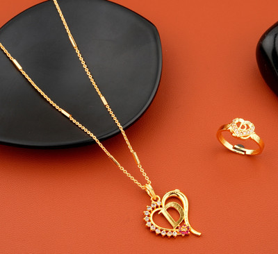 Jewel WORLD Brass, Alloy Gold-plated Gold, White Jewellery Set(Pack of 1)