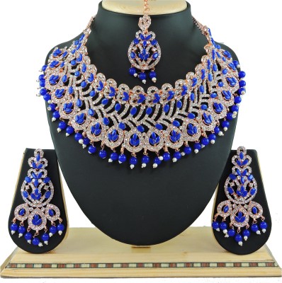 VATSALYA creation Alloy Gold-plated Blue Jewellery Set(Pack of 1)