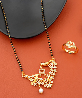 Jewel WORLD Brass, Alloy Gold-plated Gold, Black, White Jewellery Set(Pack of 1)