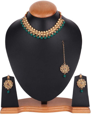 TRUCCO TRENDS Crystal Gold-plated Green, Beige, Bronze Jewellery Set(Pack of 1)