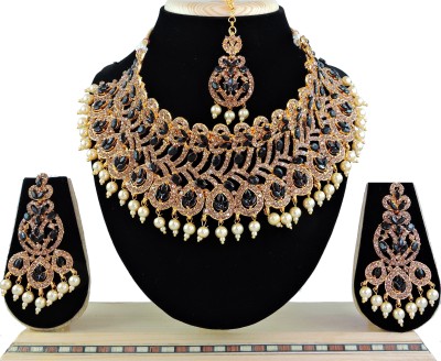 VATSALYA creation Alloy Gold-plated Black Jewellery Set(Pack of 1)