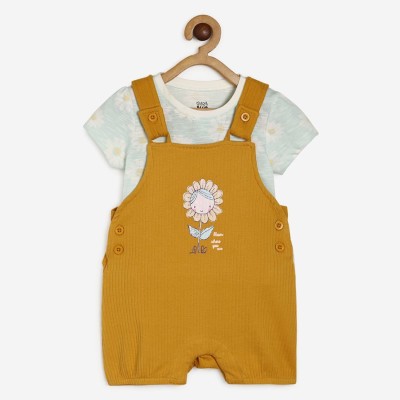 MINI KLUB Baby Girls Casual Top Dungaree(Multi)