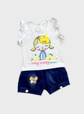 ME N MY Girls Party(Festive) T-shirt Shorts(Yellow)