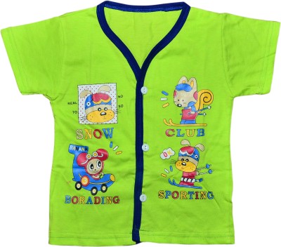 TRITI Baby Boys & Baby Girls Typography, Printed Pure Cotton T Shirt(Yellow, Pack of 1)