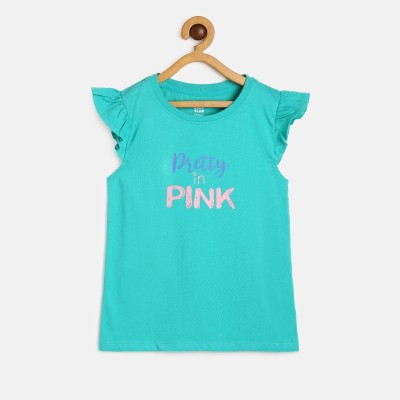 MINI KLUB Girls Casual Pure Cotton Top(Blue, Pack of 1)