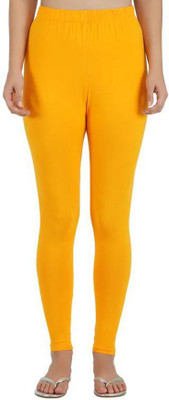 DLX FASHION Ankle Length  Western Wear Legging(Yellow, Solid)