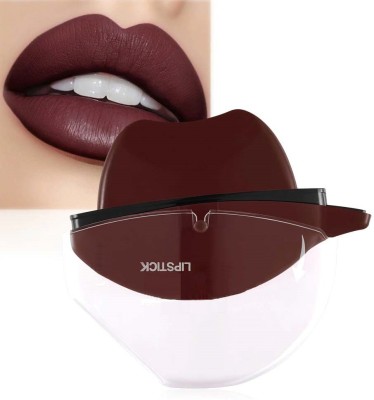 YAWI Lip Shape Lipstick Long Lasting Waterproof Non-Stick Cup Matte Lipstick(BROWN, 10 g)