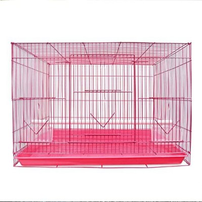 Animaux 18 Inch (1.5 Feet ) 45Cm PINK Birds/Rabbit Cage with Food, Water Cups & Perches Bird, Rabbit, Hamster Cage