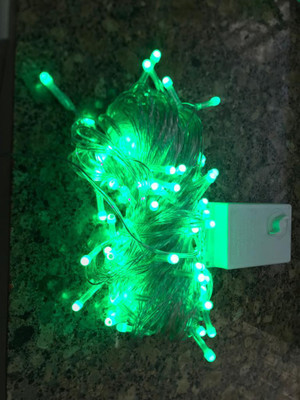quality21 100 LEDs 20 m Green Steady Water Drop Rice Lights(Pack of 1)