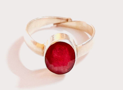 rs gemsexport RS GEMSEXPORT RUBY RING WITH CERTIFIED 5.25 RATTI PURE SILVER RING. Silver Ruby Silver Plated Ring