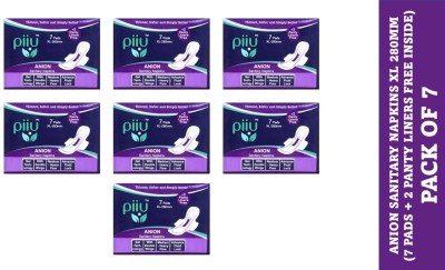 Piiu Cottony Soft Rash Free Ultra Thin Anion XL (280mm) Sanitary Pad(Pack of 7)