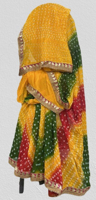 Prithvi Printed Bandhani Art Silk Saree(Multicolor)