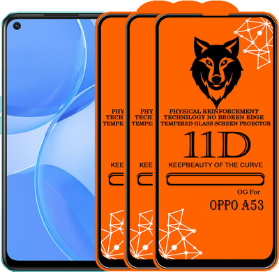 SUNSHINE Edge To Edge Tempered Glass for Oppo A53(Pack of 3)