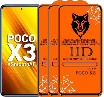 SUNSHINE Edge To Edge Tempered Glass for Poco X3(Pack of 3)