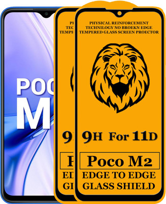 KING COVERS Edge To Edge Tempered Glass for Poco M2(Pack of 2)