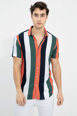 HETU JEWELS Men Color Block Casual Multicolor Shirt