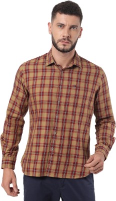 AD by Arvind Men Checkered Casual Khaki Shirt