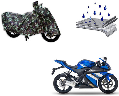 Automotive Circle Waterproof Two Wheeler Cover for Yamaha(RC 125, Green, Multicolor)