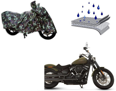 Automotive Circle Waterproof Two Wheeler Cover for Harley Davidson(Street Bob, Green, Multicolor)