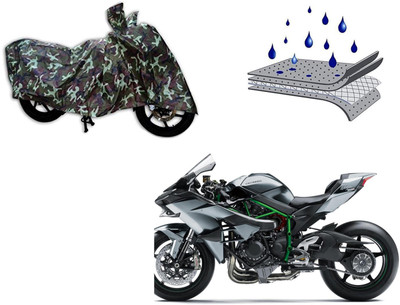 Automotive Circle Waterproof Two Wheeler Cover for Kawasaki(Ninja H2 SX BS6, Green, Multicolor)