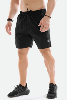 FuaarK Solid Men Black Sports Shorts