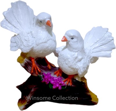 WINSOME COLLECTION Bird Statue Couple Showpiece Animal Figurine For Home Office Hotel Room Decor Decorative Showpiece  -  21 cm(Polyresin, Clear)