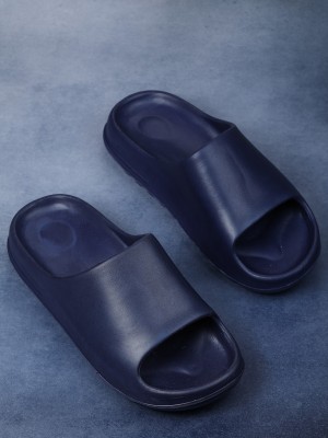 ShoeNstring Men Slides(Blue , 9)