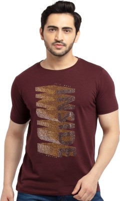 Status Quo Printed Men Round Neck Maroon, Red T-Shirt