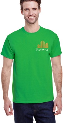 Fayway Self Design Men Round Neck Green T-Shirt