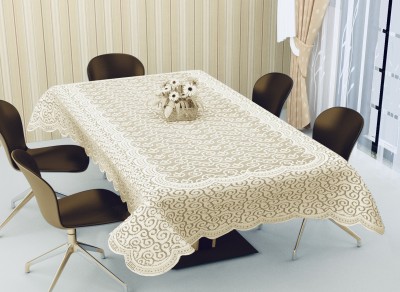 Bigger fish Floral 8 Seater Table Cover(Beige, Cotton)